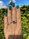 Ring i Argentium sølv med blå opal str 54